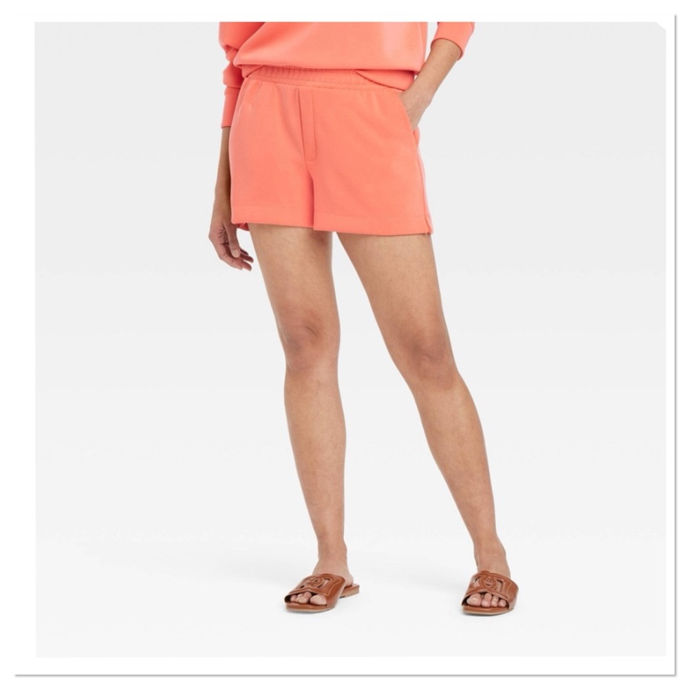 Women's High Rise Sandwash Pull On Coral Shorts a new day